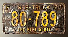 1960 Nebraska Truck License Plate #80-789 picture