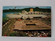 Postcard Suva Fiji Municipal Market Ship Boat Vintage Cars picture