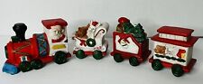 Vintage Hand Painted Porcelain Bisque Christmas Train Santa Claus Made in Taiwan picture