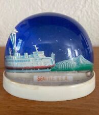 Vintage Seattle WA Souvenir Snowdome Snow Globe with boat on a slide inside picture