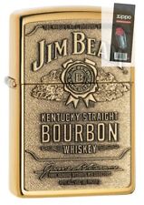 Zippo 254BJB-929 Jim Beam Bourbon Brass Emblem Lighter + FLINT PACK picture