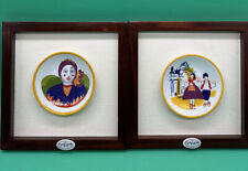 RARE GALOS Plates Portugal Spanish Porcelain 1998 In Wooden Frames picture