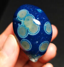 TOP 31G Blue Polished Gobi Agate Eye Agate Crystal Quartz Stone Madagascar Z70 picture