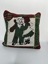 Vtg Raggedy Ann & Andy Throw Tapestry Pillow You’re In My Heart picture