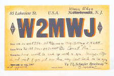 1946 Amateur Ham Radio QSL Card River Edge New Jersey W2MWJ Brockway picture