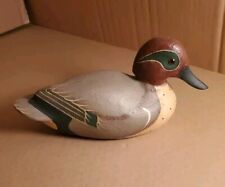 Ducks Unlimited Decoy Green-Winged Teal Drake Duck Hand Carved Painted picture