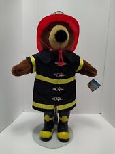 VINTAGE Firefighter ~Patriot Bear~ with Stand NOS WITH TAGS J.J. Wind Inc. 1994 picture