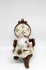 Vintage Ceramic Kitten Climbing Into Chair-Cat Figurine-Japan picture