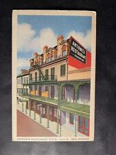 Postcard New Orleans Louisiana Antoines Restaurant Linen Vintage French Quarter picture