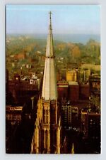 Chicago Illinois Chicago First Methodist Temple Aerial View Chrome Postcard picture