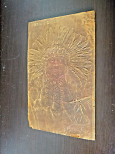 LEATHER Postcard c1906 Indian Chief Embossed 6B picture