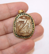 RARE ANCIENT EGYPTIAN ANTIQUE Pendant ROYAL SCARAB Old Egyptian Necklace (B+) picture