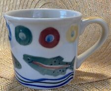 Vintage HARTSTONE Pottery Trout/Fish Hand painted 12 oz Mug Cup Man Cabin Cave picture