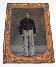ORIGINAL CIVIL WAR TINTYPE PHOTO OF FULL-LENGTH STANDING UNION SOLDIER picture