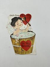 Vintage 1920s Valentine Card ~ USA Made ~ Can’t Seem To Wash You Out picture