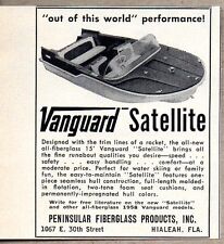 1958 Print Ad Vanguard 15' Satellite Boats Peninsular Hialeah,FL picture