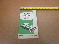 1950 Ford Custom Deluxe Quick Facts sales brochure 32 pg ORIGINAL literature picture
