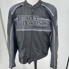 Harley Davidson Motorcycle Leather Riding Jacket Coat MENS Full Zip Lined 2XL picture