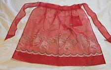 Beautiful MCM Vintage Sheer Christmas Holiday Hostess Half Apron  with Bells picture