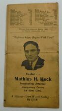 1940's Political Flyer Re-Elect Mathias H Heck Prosecuting Attorney Dayton OH b1 picture