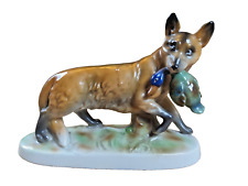Vintage Fasold & Stauch German Porcelain Figurine Figure - Fox Duck Hunting picture