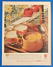 1960 Campbell's Turkey Noodle Soup Magazine Vtg Print Ad Good things begin to... picture