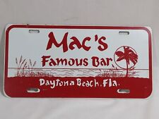 Vintage MAC’S Famous BAR Daytona Beach Florida FL Metal Booster License Plate picture