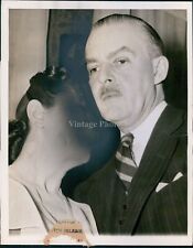 Distracted But Displeased Man Ignores Faceless Woman Crime 7X9 Vintage Photo picture