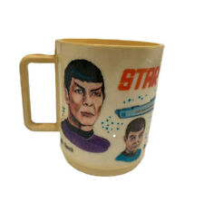 STAR TREK Vintage 1975 Deka Hard Plastic Cup Mug Spock Kirk w/Original Tags picture