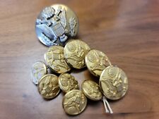 Vintange U.S. Military Buttons 4 large, 5 smaller And Cap Device picture