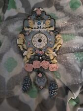  1995 Wall Clock Cherubs Angels Roses Chime Wall Clock Vintage Blue Pink II Inc picture