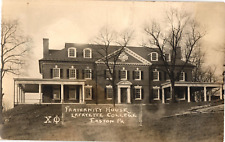 Chi Phi Fraternity Lafayette College Easton PA RPPC Real Photo Postcard 1907-18 picture