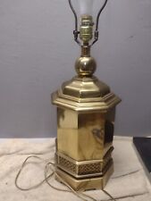 Vintage Ethan Allen/Regency Octagon Base Table Lamp Brass MCM  picture