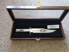 BRAND NEW NOS Buck Custom Stag Knife W/ wolfe & wood display box 57/500 Vintage picture