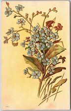 Blue Mini Flowers, Bouquet, Floral Greetings Card, Botanical, Plants, Postcard picture