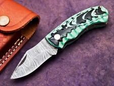 Custom Handmade Damascus Blade Pocket Folding Knife, POCKET KNIFE AZ-636 picture