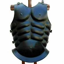 Roman Black Muscle Solid Chest Medieval Armor Cuirass LARP Black Collectible picture