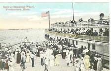 Vintage postcard Provincetown , Ma. Scene at Steamboat Wharf DB hand colored picture
