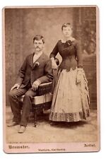 CIRCA 1880s CABINET CARD BREWSTER HANDSOME HUSBAND & WIFE VENTURA CALIFORNIA picture