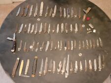 Vintage Pocket Folding Knife Repair Parts Lot BLADES & Bear Creek Badges  picture