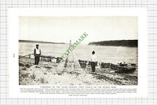 River Volga Fishermen Russia - c.1930s Cutting / Print  picture