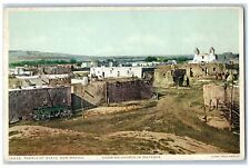 c1920's Wagon Bricks Houses Dirt Road Pueblo Of Islet New Mexico NM Postcard picture