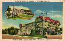 Vintage Postcard- 7AH267. Elms Hotel/Hall of Waters. Excelsior Springs post 1945 picture