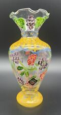 Vtg Tracy Porter Hand Painted Glass Floral Bud Vase 6.5