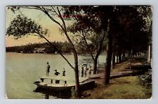 Windber PA-Pennsylvania, Children Playing, Water, Boat, Vintage Postcard picture
