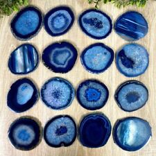 Natural Blue Agate Slice Geode Drink Cup Coaster Housewarming Christmas Gift picture