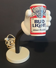 Vintage Anheuser-Busch Bud Light Beer Hand w/ Can Gooseneck Light - Works Great picture