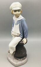 LLADRO Porcelain Sailor Boy With Yacht Sailboat #4810 RETIRED Made in Spain picture