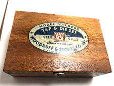 Vintage Woodruff & Stokes Tap and Die Set #00, orig mahogany wood box, exc cond picture