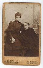 Antique CDV c1870s Affectionate Mother & Daughter in Black Weinberge, Germany picture